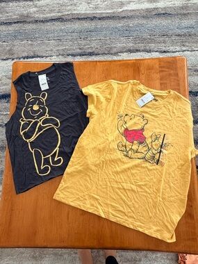 Disney Winnie the Pooh Graphic Tee Set - Black and Yellow